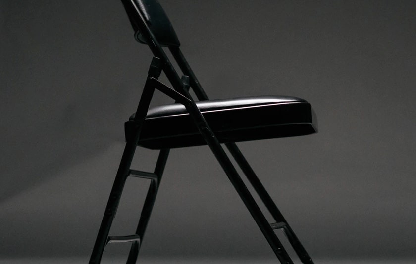 black chair with gray background